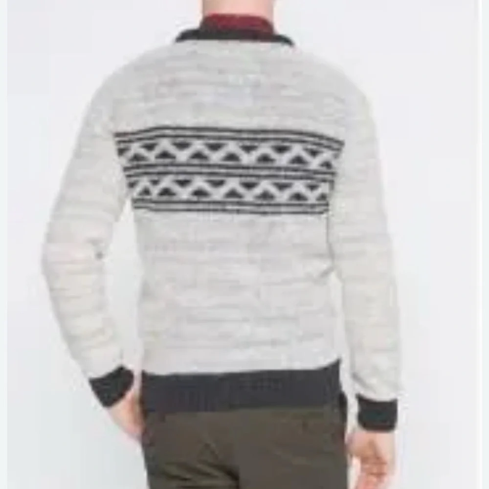 Scotch & Soda Gentleman Gray Nordic Crewneck‎ Wool Knit Sweater Couture Large
